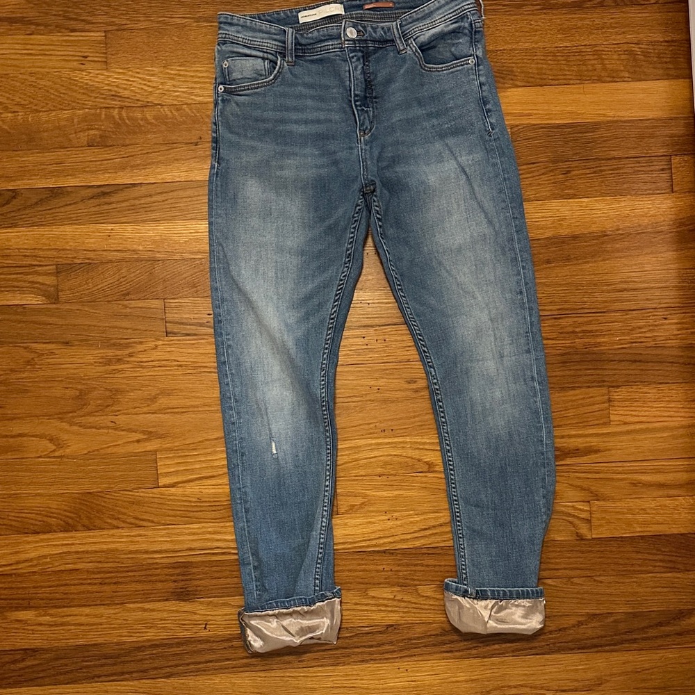 Pilcro satin cuff jeans